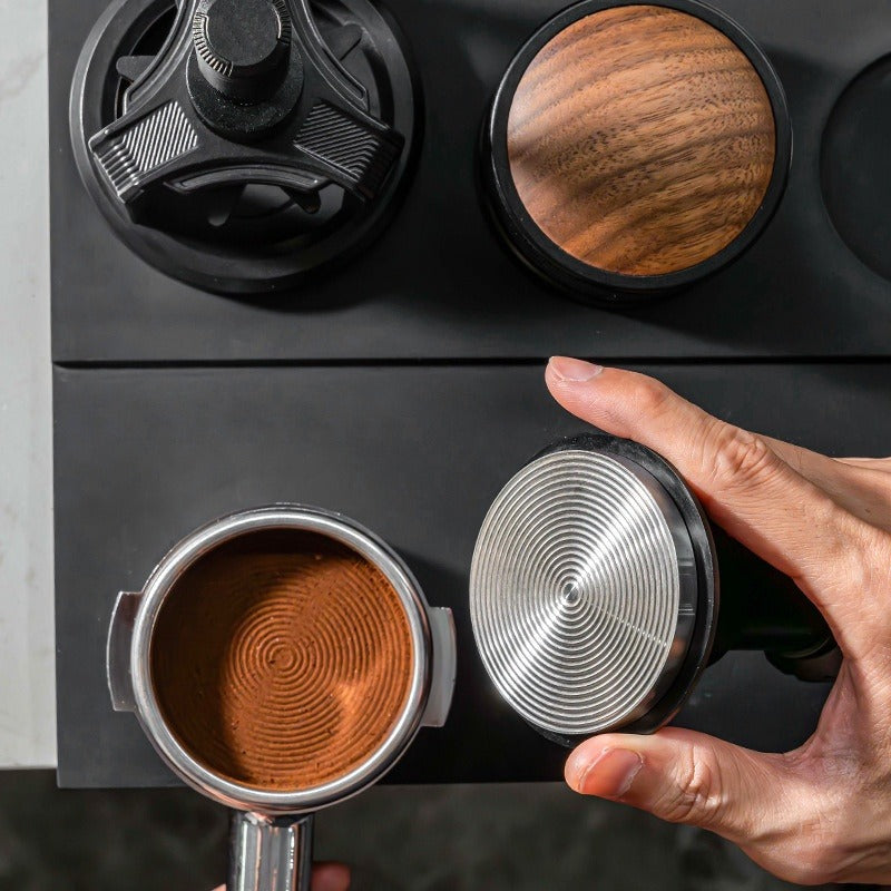 Espresso Machine with Spring-Loaded Knock Box