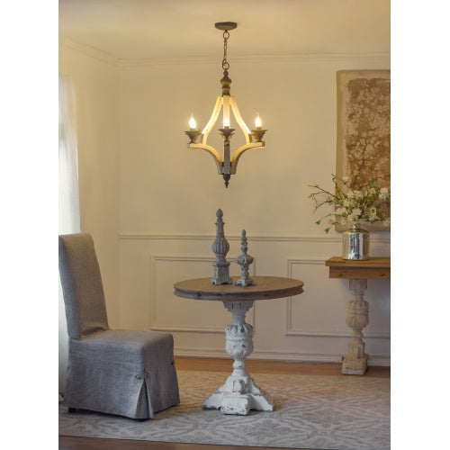 6-Light Wood Chandelier (Cream)