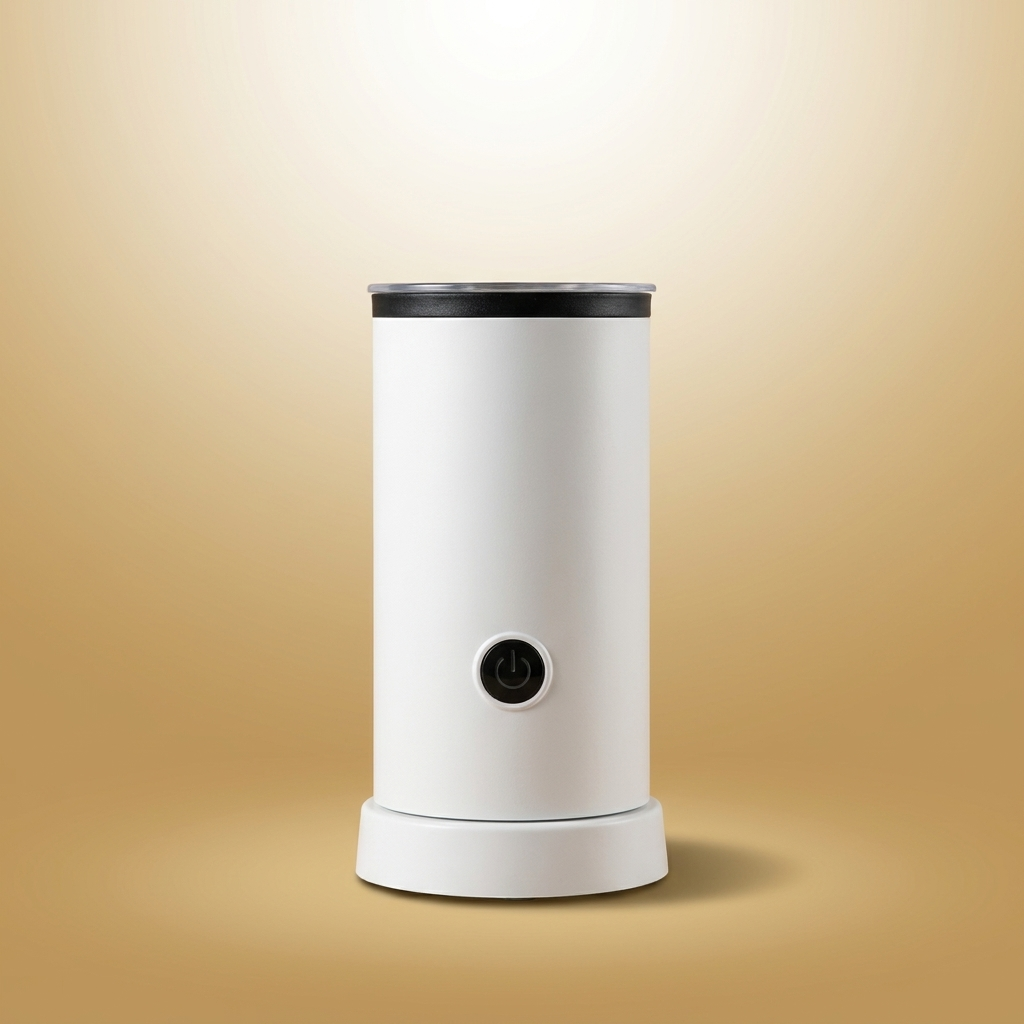 Electric Coffee Grinder on warm gold-sand background