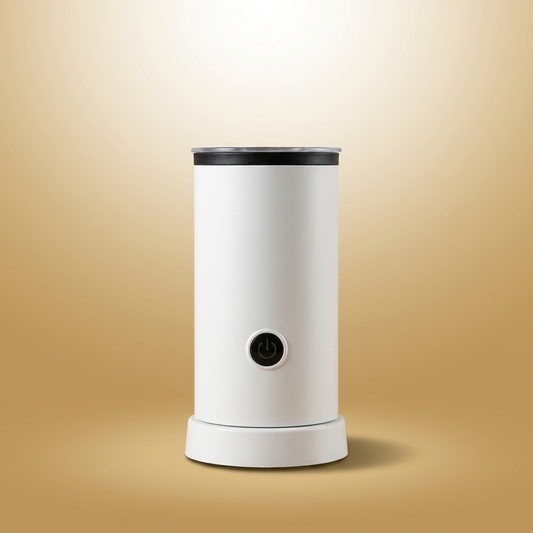 Electric Coffee Grinder on warm gold-sand background