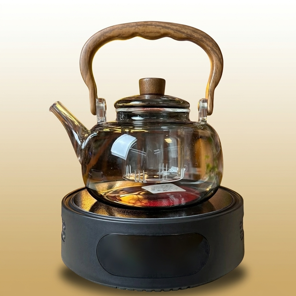 Smart Home Mini Teapot on warm gold-sand background