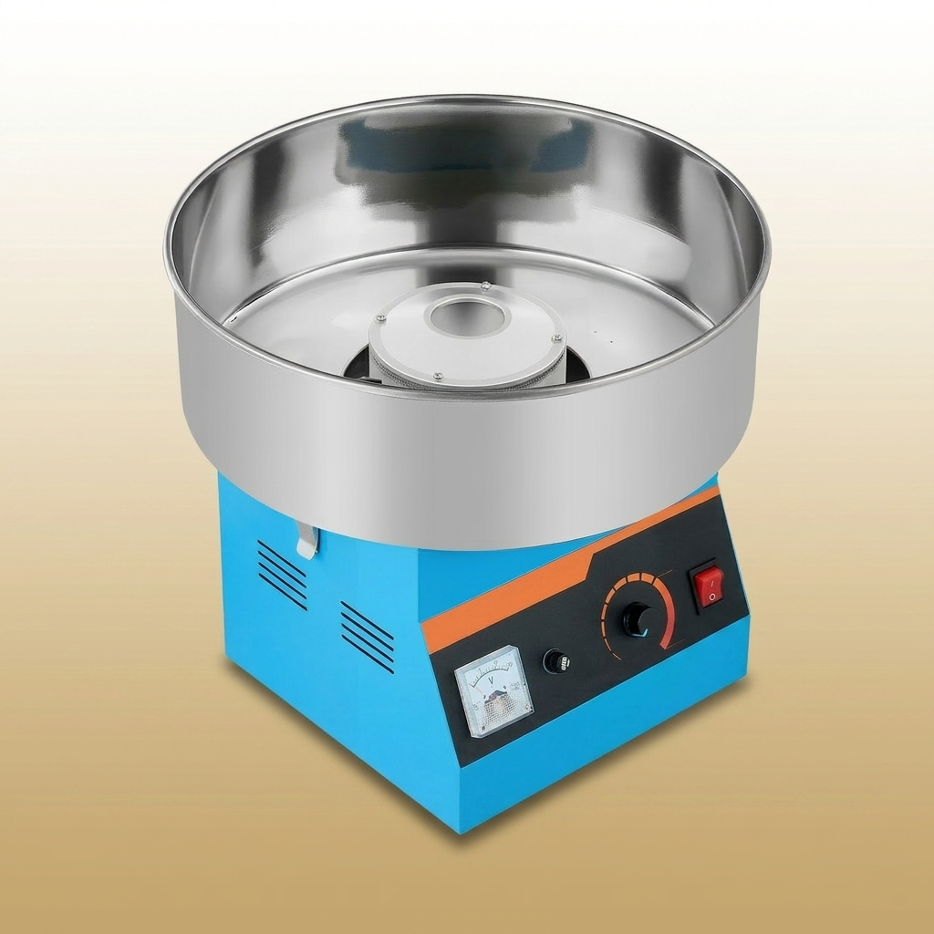 Cotton Candy Machine on warm gold-sand background