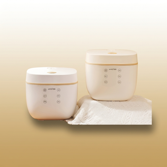 Multi-function Rice Cooker on warm gold-sand background