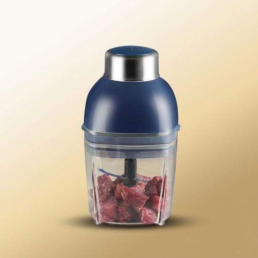 Meat Grinder Blender on warm gold-sand background