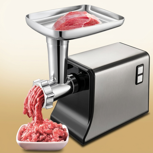 Meat Grinder Double Blade on warm gold-sand background