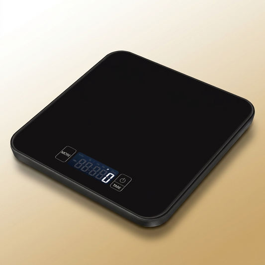 Mini Baking Scale on warm gold-sand background