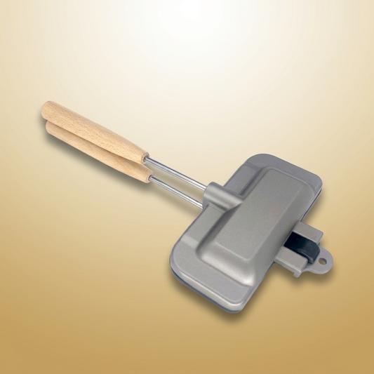 Waffle Frying Pan on warm gold-sand background