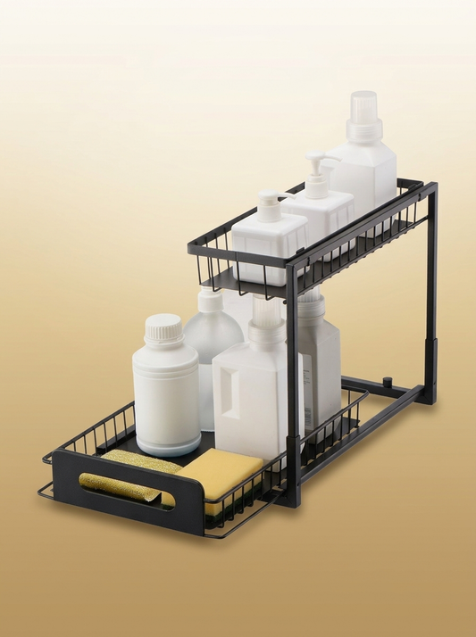 Under Sink Organizer gold-sand background