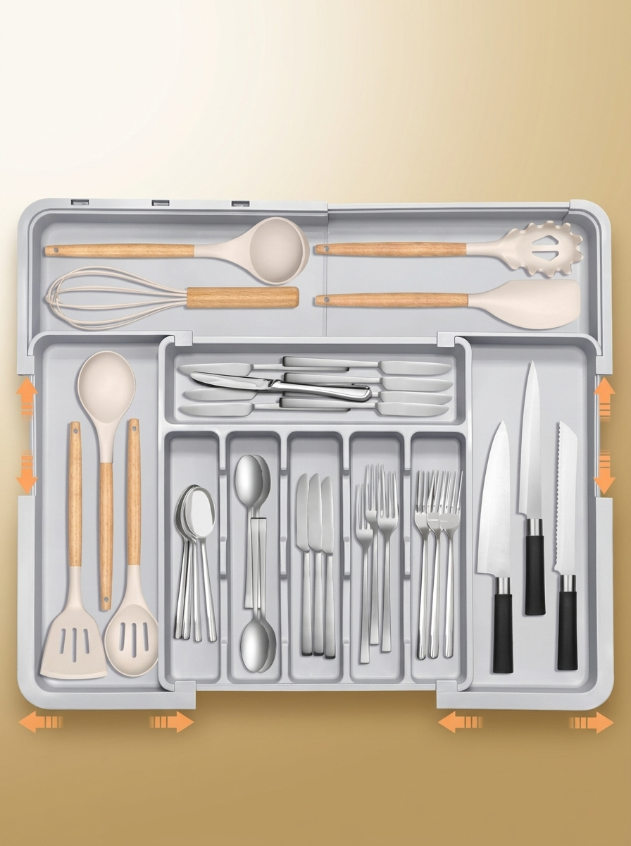 Drawer Organiser gold-sand background