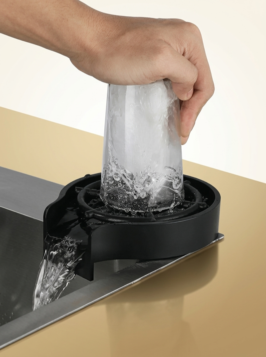 Cup Washer gold-sand background