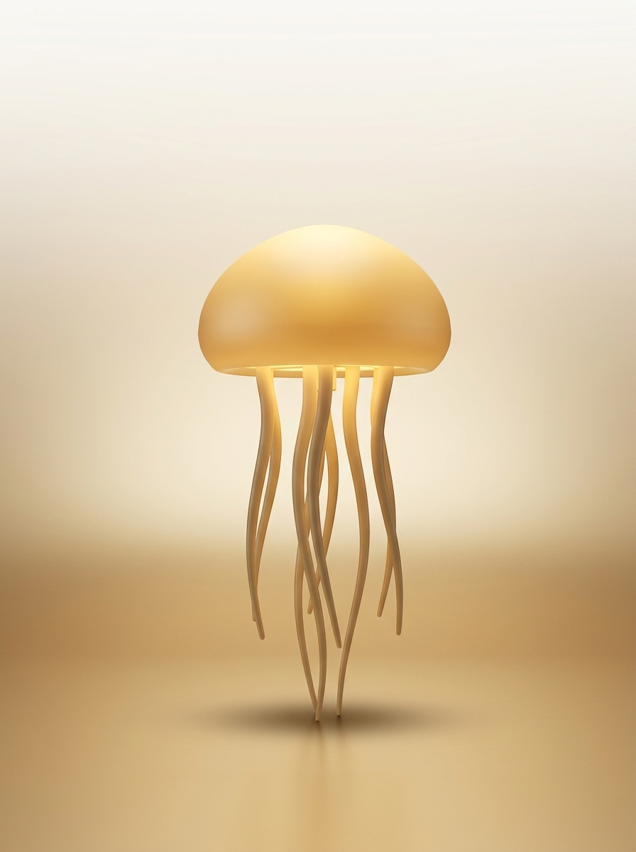 Jellyfish Lamp gold-sand background