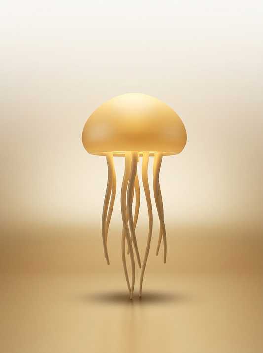 Jellyfish Lamp gold-sand background