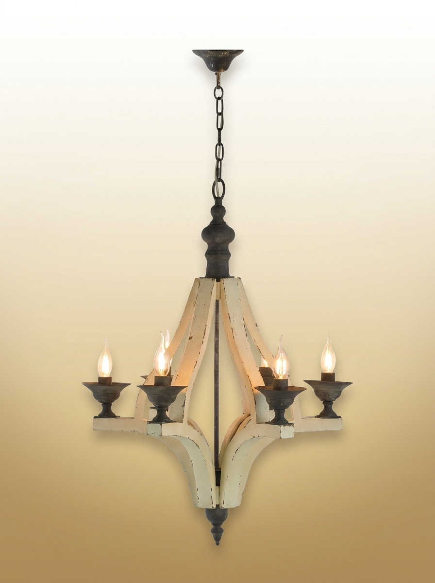 Wood Chandelier Cream gold-sand background
