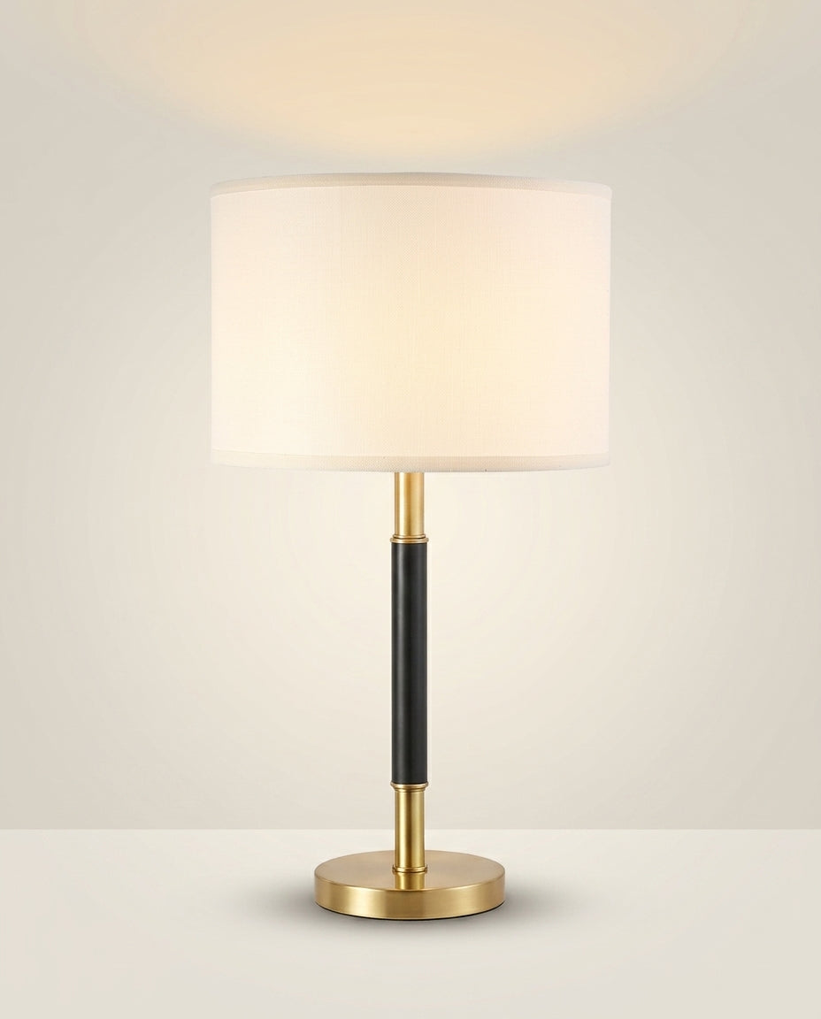 Copper & Crystal Bedside Table Lamp on a warm ivory studio backdrop