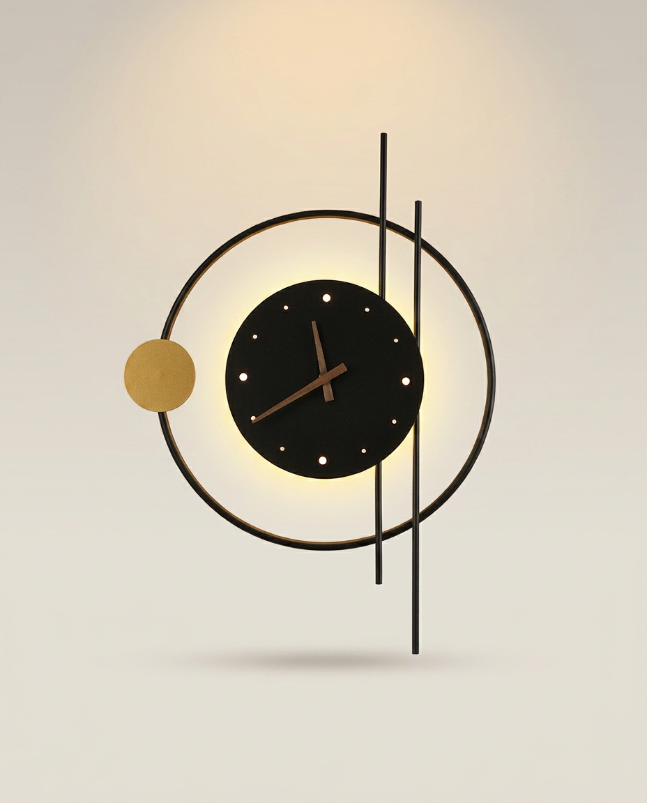 Modern Aisle Wall Clock on a warm ivory studio backdrop