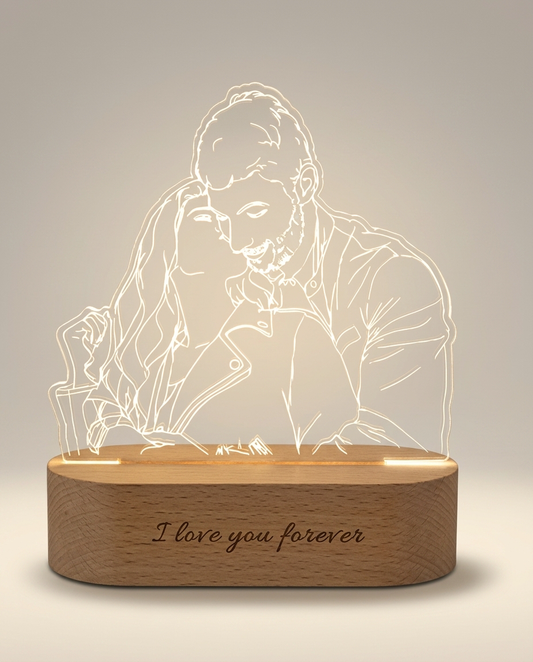 AuraGlow Personalized Ambiance Lamp on a warm ivory studio backdrop