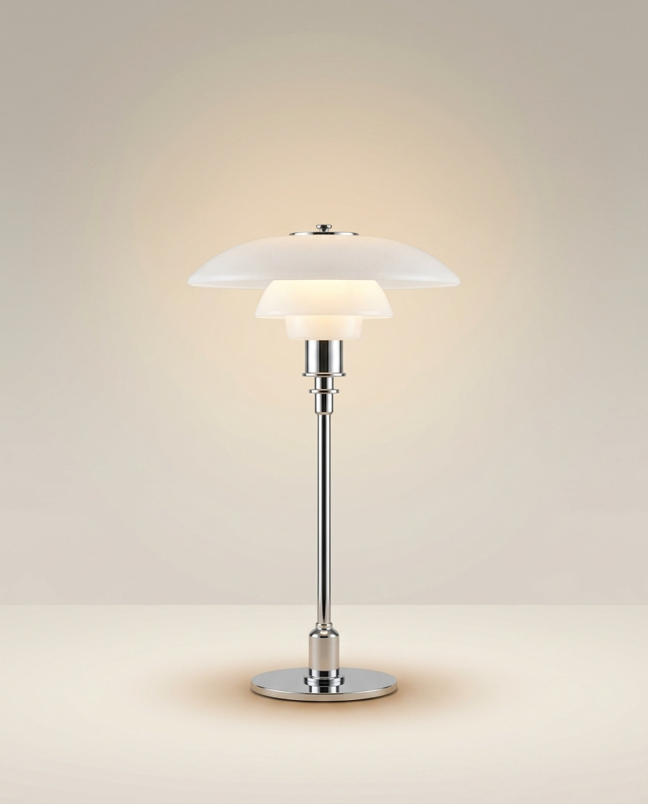 Bauhaus PH Designer Lamp on a warm ivory studio backdrop