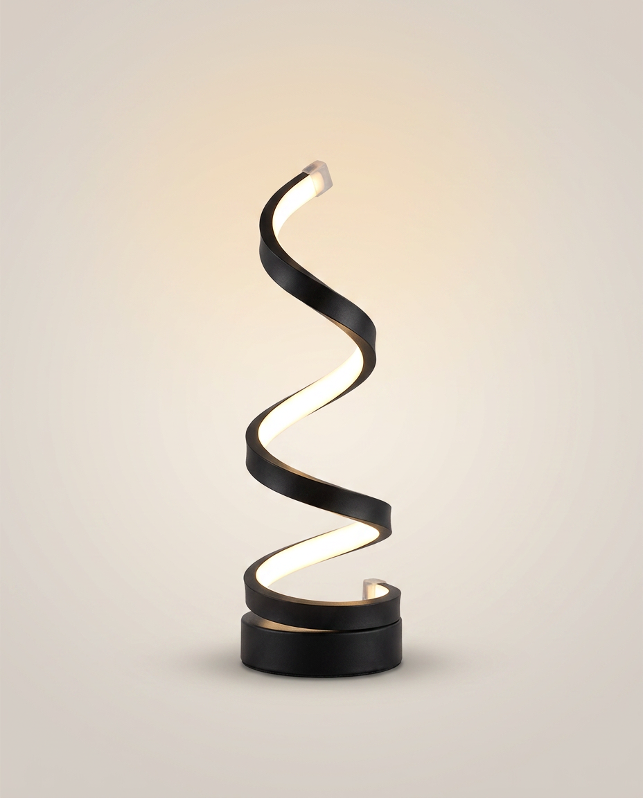 Modern Ring Bedside Table Lamp on a warm ivory studio backdrop
