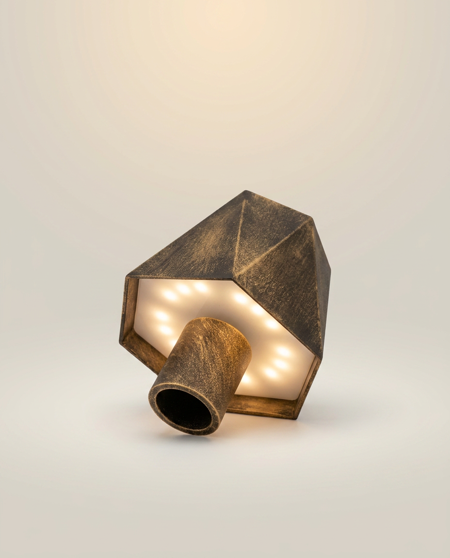 Cordless Wine Bottle Table Lamp on a warm ivory studio backdrop