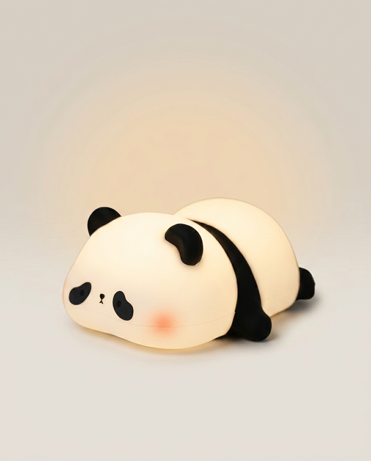 Pat-Activated Panda Night Light on a warm ivory studio backdrop