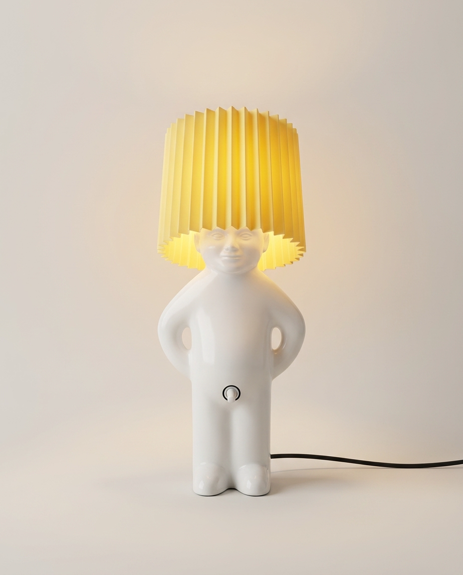 Decorative Ornament Accent Lamp on a warm ivory studio backdrop