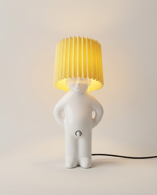 Decorative Ornament Accent Lamp on a warm ivory studio backdrop