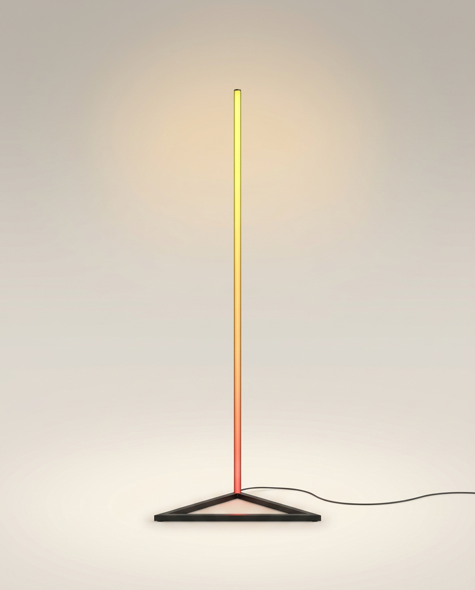RGB Smart Corner Floor Lamp on a warm ivory studio backdrop